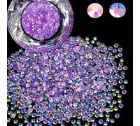 Wholesale Bulk Bag 5000PCS 2mm Resin Flat Back Rhinestone, Transparent Light Purple AB Round Non Hotfix Flatback Rhinestones for Nails, Tumblers, DIY Bling Embellishments, Loose Glitter Crystal Stone