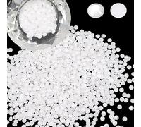 Wholesale Bulk Bags 1000PCS 6mm Resin Flat Back Rhinestone, Solid White Round Non Hotfix Flatback Resin Rhinestones for Nails, Tumblers, DIY Deco Bling Embellishments, Loose Glitter Crystal Stone