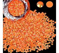 Wholesale Bulk Bags 5000PCS 2mm Resin Flat Back Rhinestone, Jelly Orange Red AB Round Non Hotfix Flatback Resin Rhinestones for Nails, Tumblers, DIY Bling Embellishments, Loose Glitter Crystal Stone