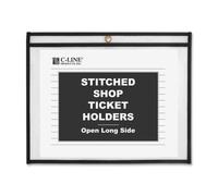 Wholesale CASE of 10 - C-Line Side Load Stitched Shop Ticket Holders-Shop Ticket Holders, Stitched, Horz-9"x12", 25/BX, CL
