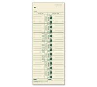 Wholesale CASE of 10 - Tops Weekly Time Cards-Weekly Time Card, 3-1/2"x9", 500/BX Days Printed on Card