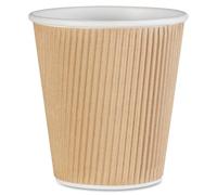 Wholesale CASE of 5 - Genuine Joe Ripple Hot Cups-Rippled Hot Cup, 10oz., 500/CT, Brown