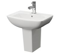 Wholesale Domestic Ailsa Basin with 1 Tap Hole and Semi Pedestal | White | Ceramic | 500mm