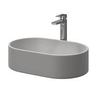 Wholesale Domestic Amadora Oval Countertop Basin | Matt Grey | Ceramic | 550mm x 350mm