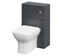 Wholesale Domestic Avant Toilet Unit and Kingston Rimless Back to Wall Toilet Pan with Soft Close Toilet Seat | Satin Anthracite | ABS Polished Chrome | 500mm