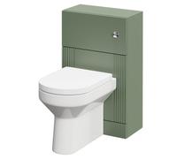 Wholesale Domestic Avant Toilet Unit and Newburn Comfort Height Back to Wall Toilet Pan with Soft Close Toilet Seat | Satin Green | ABS Polished Chrome | 500mm