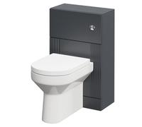 Wholesale Domestic Avant Toilet Unit and Newburn Comfort Height Back to Wall Toilet Pan with Soft Close Toilet Seat | Satin Anthracite | ABS Polished Chrome | 500mm