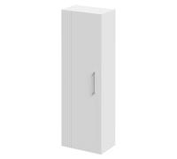 Wholesale Domestic Avant Wall Mounted Tall Storage Unit with Single Door and Polished Chrome Handle | Satin White | MDF | 400mm x 1200mm
