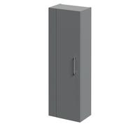 Wholesale Domestic Avant Wall Mounted Tall Storage Unit with Single Door and Polished Chrome Handle | Satin Grey | MDF | 400mm x 1200mm