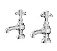 Wholesale Domestic Balmoral Traditional Polished Basin Taps Pair | Chrome | Brass | 46mm x 141mm x 123mm