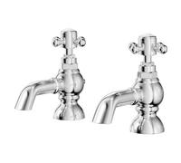 Wholesale Domestic Balmoral Traditional Polished Bath Taps Pair | Chrome | Brass | 51mm x 142mm x 132.5mm
