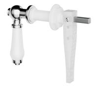 Wholesale Domestic Ceramic Traditional Cistern Flush Lever | White | Brass | 99mm x 32mm x 165mm