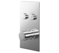 Wholesale Domestic Circo Polished Concealed Push Button Twin Shower Valve | Chrome | Brass | 120mm x 215mm x 140mm