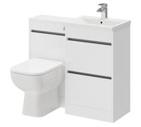 Wholesale Domestic City 2 Drawer Vanity Unit Toilet Suite | Gloss White | Plastic | 1000mm