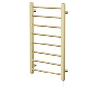 Wholesale Domestic Cohen Straight Electric Heated Towel Rail | Brushed Brass | Mild Steel | 800mm x 500mm