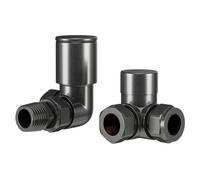 Wholesale Domestic Colore Dias Round Corner Radiator Valves | Gunmetal Grey | Brass | 67mm x 68mm x 44mm