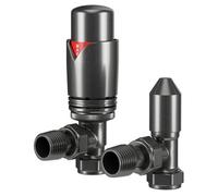 Wholesale Domestic Colore Dias Thermostatic Angled Radiator Valves | Gunmetal Grey | Brass | 39mm x 127mm x 72mm