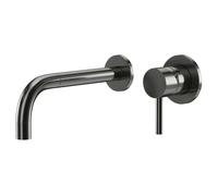 Wholesale Domestic Colore Round Wall Mounted 2 Tap Hole Basin Mixer Tap | Gunmetal Grey | Brass | 120mm x 100mm x 250mm