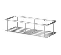Wholesale Domestic Contempo Polished Wall Mounted Bottle Basket | Chrome | Brass | 290mm x 75mm x 220mm