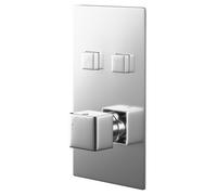 Wholesale Domestic Cubix Polished Concealed Push Button Twin Shower Valve | Chrome | Brass | 120mm x 215mm x 140mm