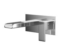 Wholesale Domestic Cubix Polished Waterfall Wall Mounted Basin Mono Tap | Chrome | Brass | 220mm x 100mm x 232mm