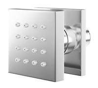 Wholesale Domestic Deluxe Polished Square Body Shower Jet | Chrome | Metal | 50mm x 50mm x 62mm