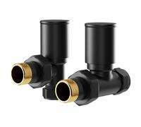 Wholesale Domestic Dias Colore Round Dual Fuel Radiator Valves | Matt Black | Brass