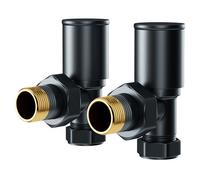 Wholesale Domestic Dias Round Angled Radiator Valves | Anthracite | Brass
