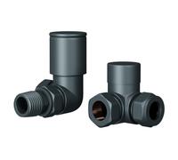 Wholesale Domestic Dias Round Corner Radiator Valves | Anthracite | Brass | 67mm x 68mm x 44mm