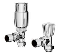 Wholesale Domestic Dias Thermostatic Angled Radiator Valves | Chrome | Brass