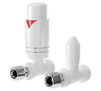 Wholesale Domestic Dias Thermostatic Straight Radiator Valves | White | Mild Steel | 39mm x 114mm x 78mm