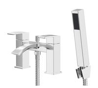 Wholesale Domestic Flow Polished Bath Shower Mixer Tap with Shower Kit | Chrome | Brass | 218mm x 146mm x 151mm