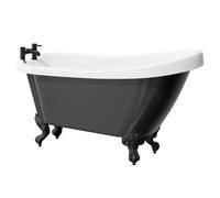 Wholesale Domestic Kensington Single Ended Freestanding Slipper Bath with Matt Claw Feet | Black | Metal/Plastic | 1550mm x 720mm