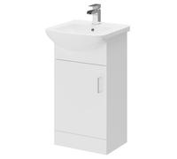 Wholesale Domestic Modena Vanity Unit and Basin with 1 Tap Hole | Gloss White | MDF | 450mm