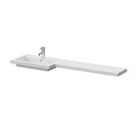 Wholesale Domestic Napoli Left Hand L Shaped Furniture Basin with 1 Tap Hole | White | Polymarble | 1500mm x 390mm