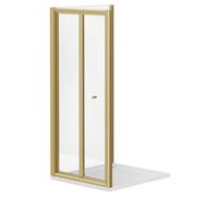 Wholesale Domestic Niva 6 Bi-Fold Door Shower Enclosure | Brushed Brass | Glass/Aluminium | 700mm x 700mm