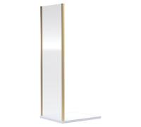 Wholesale Domestic Niva 6 Shower Enclosure Side Panel | Brushed Brass | Glass/Aluminium | 1000mm