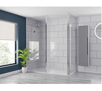 Wholesale Domestic Pacco 10mm Clear Glass Walk In Fixed Return Shower Screen | Polished Chrome | Glass/Aluminium | 2000mm x 250mm