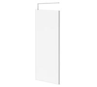 Wholesale Domestic Pacco 10mm Clear Glass Walk In Shower Screen including Wall Channel and Support Bar | Polished Chrome | Glass/Aluminium | 2000mm x 900mm