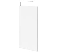 Wholesale Domestic Pacco 10mm Clear Glass Walk In Shower Screen including Wall Channel and Support Bar | Polished Chrome | Glass/Aluminium | 2000mm x 1200mm