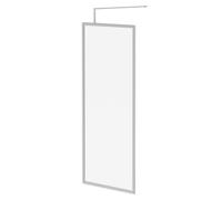 Wholesale Domestic Pacco 8mm Clear Glass Fully Framed Walk In Shower Screen including Wall Channel and Support Bar | Polished Chrome | Glass/Aluminium | 1850mm x 800mm