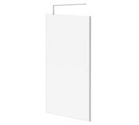 Wholesale Domestic Pacco 8mm Clear Glass Walk In Shower Screen including Wall Channel and Support Bar | Polished Chrome | Glass/Metal | 1850mm x 1100mm
