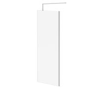 Wholesale Domestic Pacco 8mm Clear Glass Walk In Shower Screen including Wall Channel and Support Bar | Polished Chrome | Glass/Aluminium | 1850mm x 760mm
