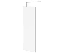 Wholesale Domestic Pacco 8mm Clear Glass Walk In Shower Screen including Wall Channel and Support Bar | Polished Chrome | Glass/Aluminium | 1850mm x 700mm