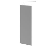 Wholesale Domestic Pacco 8mm Smoked Glass Walk In Shower Screen including Wall Channel and Support Bar | Polished Chrome | Glass/Aluminium | 1950mm x 800mm