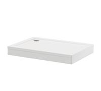 Wholesale Domestic Pearlstone Rectangular Shower Tray and Plinth | White | Acrylic/Stone Resin | 1100mm x 760mm x 40mm