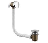 Wholesale Domestic Polished Free Flow Bath Filler with Push Waste and Overflow | Chrome | Brass | 620mm x 70mm