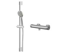 Wholesale Domestic Rondi Polished Thermostatic Bar Valve Mixer Shower with Avon Shower Slide Rail Kit | Chrome | Metal | 270mm x 675mm x 81mm