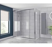 Wholesale Domestic Series 6 Chrome 1600mm x 700mm Double Sliding Door Shower Enclosure