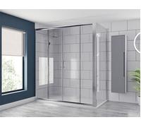 Wholesale Domestic Series 6 Double Sliding Door Shower Enclosure | Chrome | Glass/Metal | 1600mm x 700mm